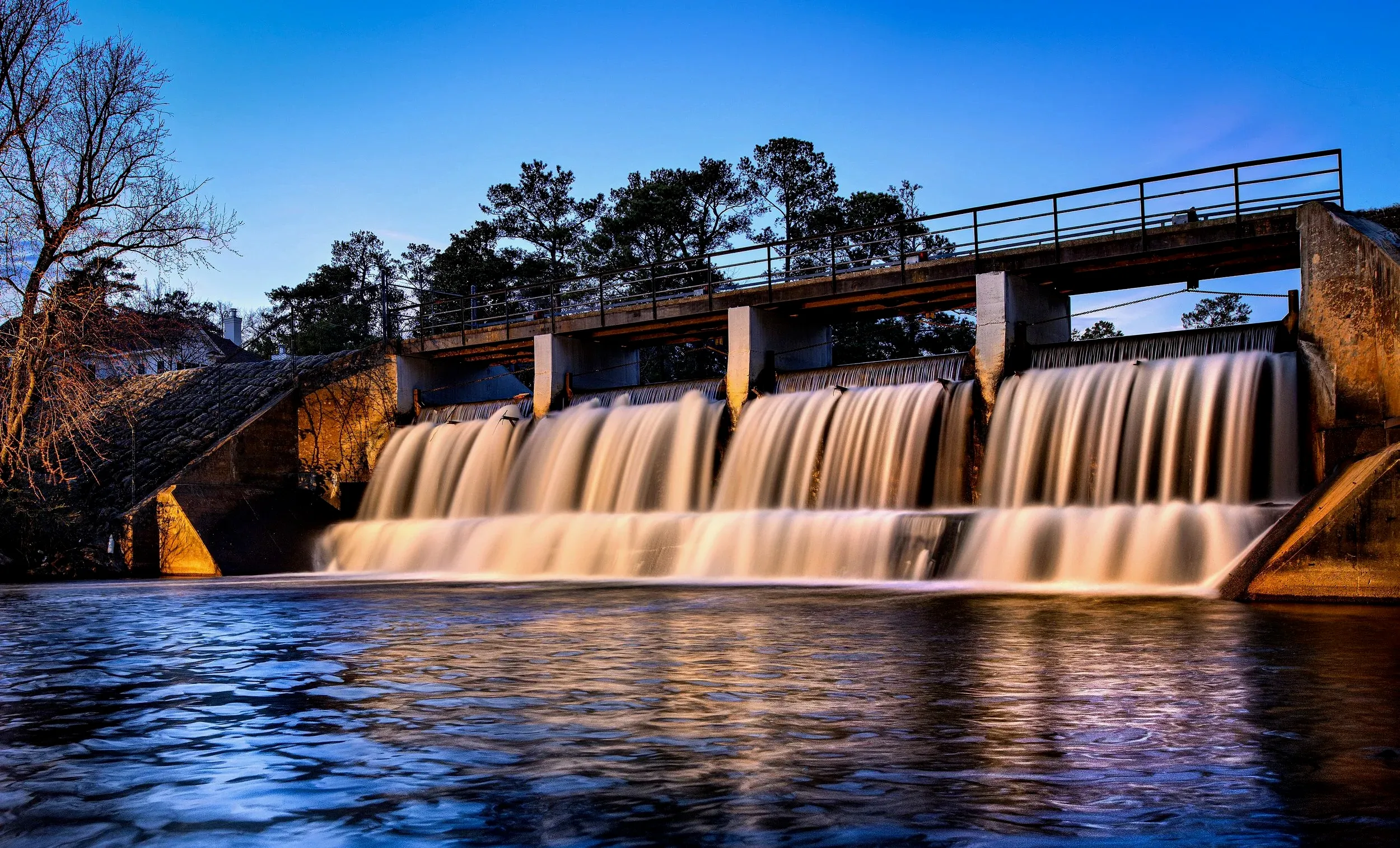 Neelagra Falls illuminated at night